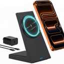 Wireless Charging Station - Magnetic Charger for iPhone 17/16/15/14/13/12 Series, Compatible with Apple, Stable Wireless Charger Stand for Desk & Bedside, Gifts for Men/Women