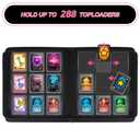WITHYU Toploader Binder 9 Pocket, Holds 288 Cards for 3" x 4" Rigid Cards, PU Leather Zipper Ringless Trading Card Album for TCG, MTG & Sports Card Storage, Suitable for Collectors and Gifting, Pink