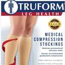 Truform 30-40 mmHg Compression Stockings for Men and Women, Knee High Length, Closed Toe, Black, Medium (Medium (1 Pair))