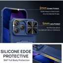SSLOTSCASE for iPhone 17 Pro Max Case with 2X Privacy Screen Protector, Card Holder & Kickstand & Slide Camera Cover & Camera Stand, Multi-Functional Wallet Phone Cover for iPhone 17 Pro Max, Blue