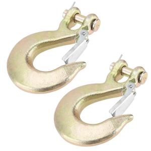 NINGWAAN 1 PCS 1/2 Inch Clevis Grab Hook, Forged Steel G70 Clevis Grab Hook with Safety Latch, Heavy Duty Latch Transport Safety Chain Hooks for Trailer Truck Towing Winch Hook, WLL 18,000 Lbs