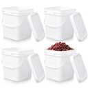 Mumufy 3 Pcs 3.5 Gallon Square Food Grade Bucket with Lid Square Bucket Pail with Plastic Handles for Storing Dry Food, Charcoal, Camping, Fishing (White)