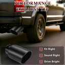 Exhaust Tip 5" Inlet 8" Outlet 15" Long, High Performance Stainless Steel, Peel-Resistant Black Powder Coated, Rolled Angle Cut, Bolt-On Diesel Tail Pipe, Universal for Car Truck