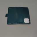 for iPhone 13 Pro Case, Premium PU Leather Wallet Case Flip Cover with [RFID Blocking][Card Holder][Stand Function] Shockproof Protective for iPhone 13 Pro 6.1 inch, Blue-Green