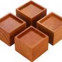 3-Inch Solid Pine Furniture Risers  2000LBS Capacity, Tool-Free Install, Natural Wood Design for Beds, Sofas & Desks (3 Inch)