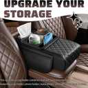 2026 New 5 in1 Car Armrest Storage Box,Multifunctional Leather Car Armrest Box Pad with Cup Holder & Phone Holder & Storage Bag,Comfortable Center Console Cover for Elbow Support