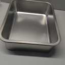 Kirecoo Stainless Steel Cat Litter Box, Small Metal High Sided Cat Pan Box, Indoor Litter Tray, Non Stick, No Smell, Easy to Clean, Pet Toilet Supplies for Cats (15.6 L x 11.6 W x 3.9 H)