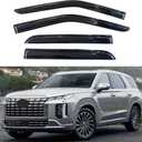 KPY Window Visor Compatible with Hyundai Palisade 2020-2024, 4PC Rain Guard Side Window Vent Deflectors Tape-On Mugen Style, 2020 2021 2022 2023 2024