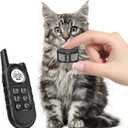 Smallest & Lightest Cat Training Collar, Cat Safe Shock Collar with Shock, Vibration, Sound 3 Modes to Stop Meowing, Rechargeable, Effective for Bad Behavior(Black)