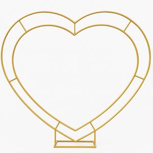 Heart Shaped Balloon Arch Stand for Proposal, 6.7FT Large Metal Heart Arch Frame for Wedding Backdrop, Love Flower Arch Decor for Engagement Party Display (Gold)