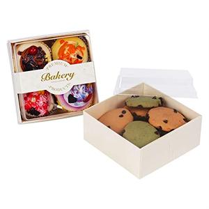 DeziWood 30 Pack Charcuterie Boxes with Clear Lids, 4.7x4.7x2.8 Square Cookies Boxes for Gift Giving, Disposable Bakery Food Container for Donut Pastry Strawberries Bread