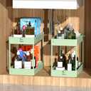 SPACEKEEPER Storage Cart 4-Tier, Bathroom Rolling Cart Utility Storage Organizer Shelf Mobile Shelving Unit for Kitchen Living Room Bathroom Laundry Room & Dressers, Green