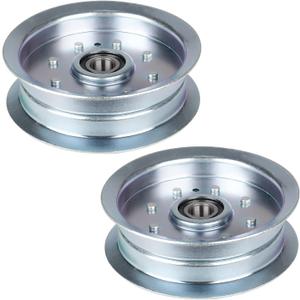 Flat Idler Pulley for MTD 756-05034A John Deere GY20629 GY22082 XT1-LT42, XT1-LT42C, XT1-LT46, XT1-LT50, XT1-ST54, XT2-LX46 RZT-L46, RZT-L50, D100, D110, D120, D125, D130, D150 L110, L111 (1 Pack)