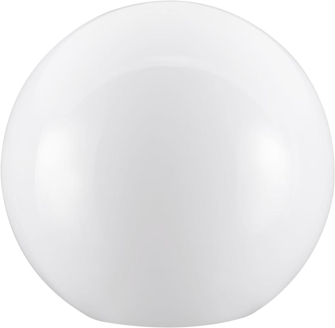 Aspen Creative 28002-31, 7-3/4" White Acrylic Replacement Lamp Post Globe with 3-3/4" Neckless Opening