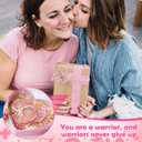 12/24 Set Breast Cancer Survivor Bracelets Heishi Clay Breast Cancer Awareness Accessories with Inspirational Card Pink Ribbon Party Favor Gifts for Women Best Friend