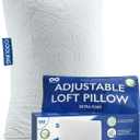 Everlasting Comfort Shredded Memory Foam Pillows with Adjustable Loft - 2X Better Cooling - Japanese Cooling Fiber Pillow Case - Hypoallergenic Pillows for Side Sleepers (King) (King (Pack of 1))