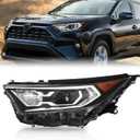 JFN LED Headlight Assembly Compatible with 2019-2023 Toyota RAV4 Hybrid Front HeadLamp with Blubs(Driver Side (Left))