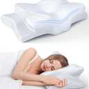 Ultra Pain Relief Cooling Pillow for Neck Support, Adjustable Cervical Pillow Cozy Sleeping, Odorless Ergonomic Contour Memory Foam Pillows, Orthopedic Bed Pillow for Side Back Stomach Sleeper (Queen, White)