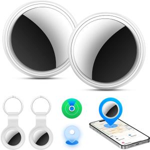 Air Tracker Tag-2 Pack, Smart Item Tags [Apple MFi Certified] | With Find My app (iOS Only), Key Finder Locator Luggage Tag for Keys, Bags, Wallets, Backpack, Suitcases, Replaceable Battery