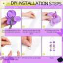 Yinder 36 Pcs DIY Graduation Leis Set Class of 2026 Flower Graduation Stole with Tassel Acrylic Card Letter Sticker Congrats Grad Necklace for Craft High School College Gift Ceremony Party(Purple)