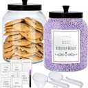 Large Glass Jars with Black Lids 100oz,2 Pack Glass Food Storage Container with Metal Lid and Scoop, Round Empty Glass Kitchen Canister Cookie Jars for Laundry Room, Kitchen, Snacks, Candy, Bathroom