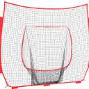Baseball & Softball Replacement Net (Only Nets, Not Frame) 7-Strand Heavy Duty Knotless Polyester Replacement Baseball Net for Baseball Pitching Hitting and Throwing Practice Fits 7x7FT Size
