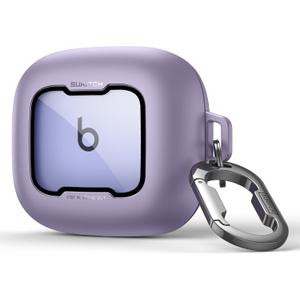 SURITCH for Beats Powerbeats Pro 2 Case Cover, Magnetic Locking Cases for Beats Powerbeats Pro 2 2025, Shockproof Bumper Protective Covers with Carabiner & Keyring & Cleaner Kit, Purple