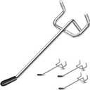 Pegboard Hooks, 25 Pack 4 inch Peg Board Organizer Accessories for Hanging Fit 1/8" Metal Peg Board Hooks for Garage, Workshop, Office, Craft Storage, Kitchen
