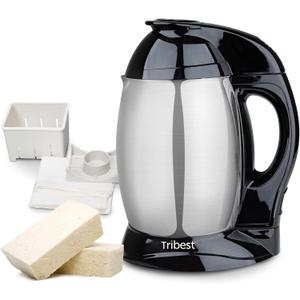 Tribest SB-132 Soyabella, Automatic Soy Milk Maker Machine with Tofu Kit Large, Silver, Large, Black/Stainless Steel