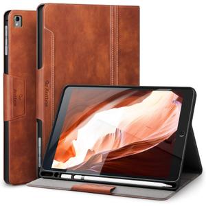 Antbox Case for iPad Air 2/iPad 6th/5th Generation(9.7'')/Pro 9.7''/Air 1 Vegan Leather Case with Pencil Holder Auto Sleep/Wake Function Smart Cover for iPad 9.7'' (Brown)