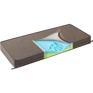 SUNROX Gel Memory Foam Bench Cushion with Ties, Ultra Durable Water Resistant FadeShield Outdoor/Indoor Universal Bench Seat Pads 45 x 16 x 4 inch, Heather Chestnut