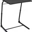 TV Tray Table, Folding Adjustable Tray Tables with Cup Holder for Eating on Couch, Bed & Sofa,TV Dinner Table with 3 Tilt Angles and 6 Height Adjustments