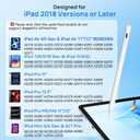 Stylus Pen for Apple iPad A16/11th 2026-2018 iPad Pencil A16/11/10/9/8/7/6,Air 11"/13" M4/M3/M2/5th-3rd,Pro 13"/12.9"/11"/M5/M4,Mini A17 Pro/6/5th Stylus Palm Rejection Tilt Sensitivity Fast Charge
