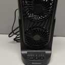 Holmes 13" DuoBreeze Dual Blade Desk Fan 3 Speeds 60 Oscillation 45 Tilt 8-Hour Timer Easy Clean Design Quiet Operation Compact for Home Office or Bedroom Black, Medium