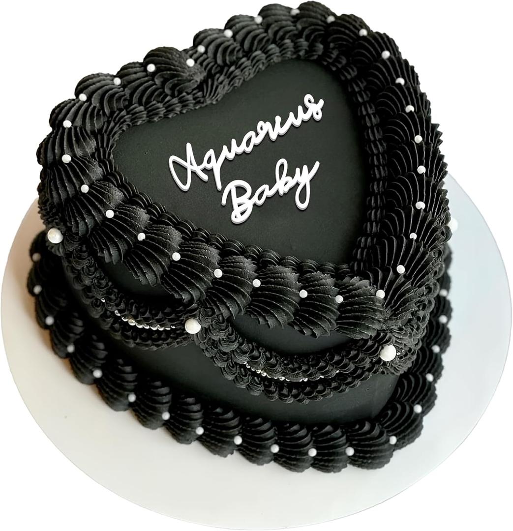 Aquarius Cake Topper  Zodiac Birthday Decoration for Aquarius Season, Horoscope Party Supplies for Baby or Adult Birthday (Aquarius Baby)