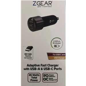 Adaptive Fast Charging with USB-A and USB-C Ports - 45W