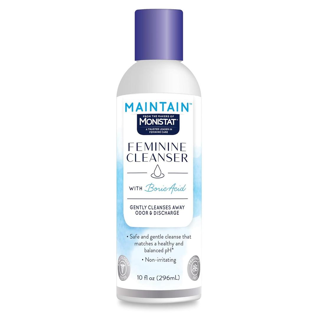 Monistat Boric Acid Feminine Wash, Fragrance-Free Intimate Wash for Women with Gentle pH-Balanced Formula, 10 Fl Oz
