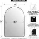 ANDY STAR Chrome Arched Mirror, 20x30’’ Arch Bathroom Mirror Over Sinks, SUS304-Anti-Rust, Tube Metal Frame, Wall-Mounted Vertical 1’’ Deep for Home Remodel
