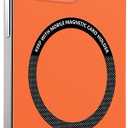 Frameless Magnetic Series Designed for iPhone 16 Pro Max Case[Compatible with MagSafe] Borderless Ultra Thin Slim Fit,Lightweight Minimalist Hard PC Yet Protective Shockproof Cover,Orange