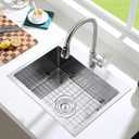 KINKIB Stainless Kitchen Sink Protector - 20" x 14" with Center Drain