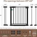 29-43" Baby Gate for Stairs, 30" Tall Dog Gate Indoor, Pressure Mounted Baby Gates with Auto-Close/Hold-Open Features and Anti-Trip Pedal, Safety Kids Gate for Doorways, House, Stairs