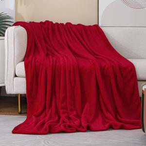 JIAHANNHA Red Throw Blanket Decorations Thin Fleece Blanket 50"x60",Super Soft Cozy Plush Throw Blanket for Couch Sofa Bed,Warm and Lightweight Bed Blankets for Adults