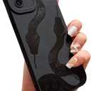 Black Case for iPhone 12,Women Girls Cute Cool Snake Pattern Design Soft Silicone Cover Shockproof Protective Phone Case for iPhone 12,Snake
