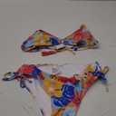 Women's Two Piece Triangle Bikini Sets Ruffle Halter Tie Side String Adjustable Sexy Swimsut with Romovable Padded Size S