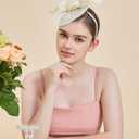 Gionforsy Fascinators Hat Pillbox Tea Party Hats for Feather Hat for Cocktail Wedding