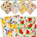 Kitchen Reusable Swedish Dishcloths - 12 Pack Absorbent, Fast Drying, Washable Swedish Towels with Cute Design, Fruit Flower