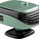 2 In 1 Portable Car Heater & Fan, 2026 New 360 Rotation Plug-in Space Car Heaters, Upgrade 12V Fast Heating Car Defroster Windshield Heater All-Weather Use (1, Green 12V)