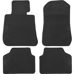 Car Floor Mats Custom Fit for BMW 3 Series 325i/328i/330i/335i E90 E91 E92 2006-2011 Full Black Rubber Auto Liner Mats All Weather Protection Heavy Duty Odorless