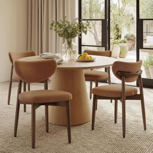 VASAGLE Wooden Dining Chairs Set of 4, Upholstered Kitchen Chairs