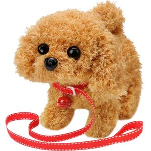 KSABVAIA Plush Teddy Toy Puppy Electronic Interactive Dog - Walking, Barking, Tail Wagging, Stretching Companion Animal for Kids Toddlers